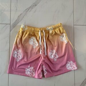 Darc Sport Yellow and White Athletic Shorts